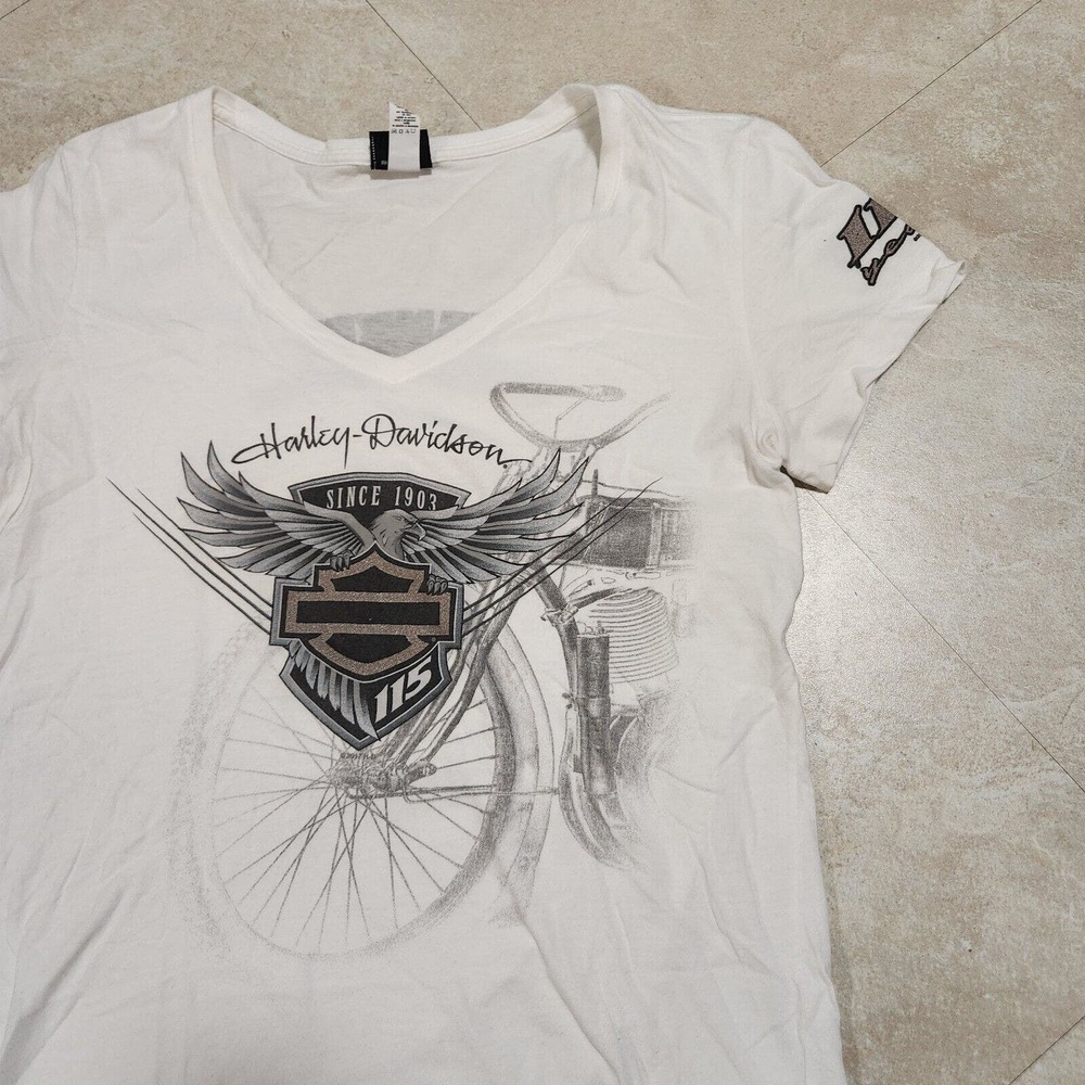 Harley Davidson Motorcycles‎ Womens M Medium Anniversary Bristol CT T Shirt Top